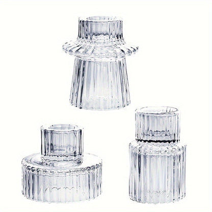 Skorter | 3/6-part Glass Candle Holders - Perfect for Table Decoration and Weddings