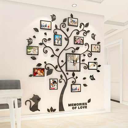 Skorter | 1 Set Acrylic Wall Decoration - 3D Creative Photo Tree for Family & Pets, Self-Adhesive Wall Sticker for Living Room, Hallway, Veranda, Share Special Memories