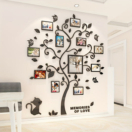 Skorter | 1 Set Acrylic Wall Decoration - 3D Creative Photo Tree for Family & Pets, Self-Adhesive Wall Sticker for Living Room, Hallway, Veranda, Share Special Memories