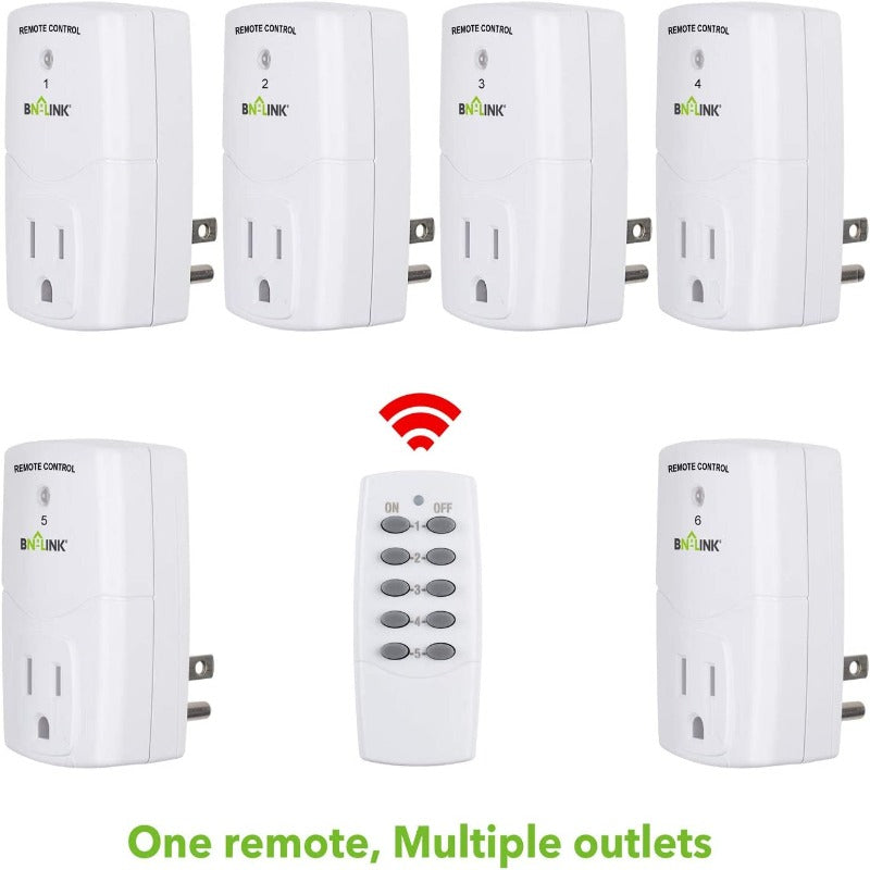Skørter | Wireless remote control outlet switch strap socket for household appliances, wireless remote light switches (2 remote controls + 5 outlets)