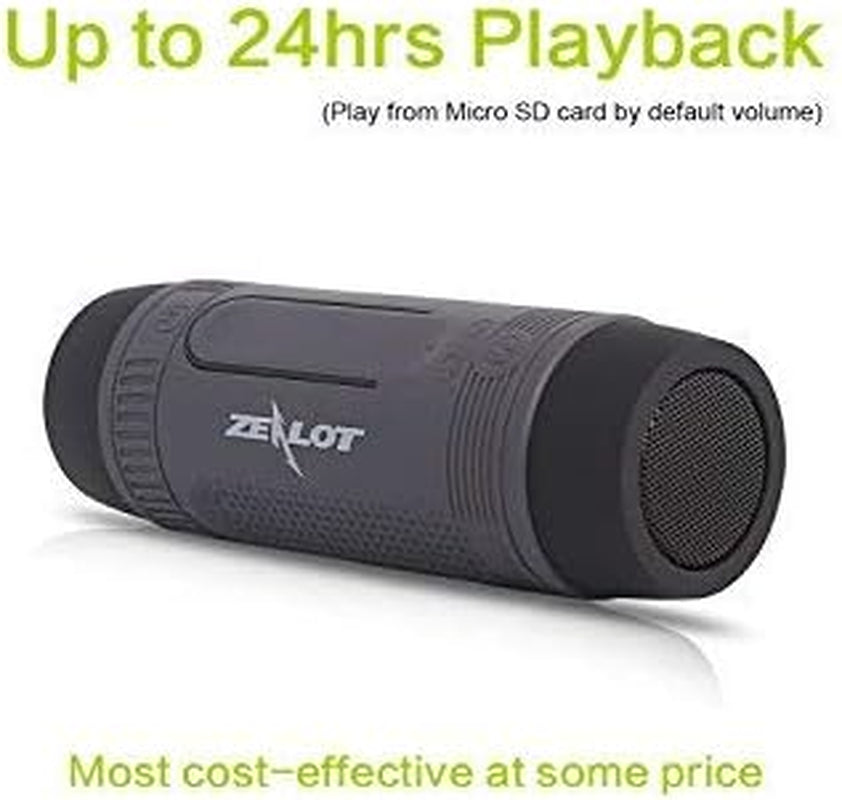 Skorter | Bluetooth Speaker, Portable Wireless Speaker, S1 Bluetooth Speaker, 4000mAh, IPX5 Waterproof, LED Flashlight, MIC/TF/AUX for Home Outdoor Hiking Camping iOS Android -Gray