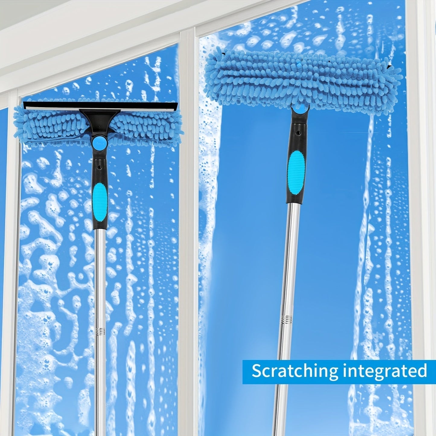 Skorter | Crystal Clear Window Cleaner – Professional 2-in-1 Telescopic Window and Glass Cleaning System