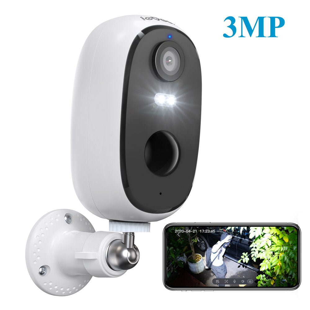 Skørter | Solør Wireless Security Cameras Outdoor, Wifi, Iegeek 2K Color Night Vision, Spotlight & Siren Alarm, Outdoor Camera with AI Motion Detection