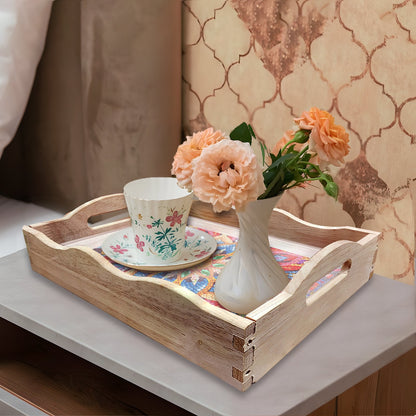 Skorter | DIY Diamond Painting Wooden Tray Food Tray with Handle Living Room Decoration Mandala Wooden Tray Kit