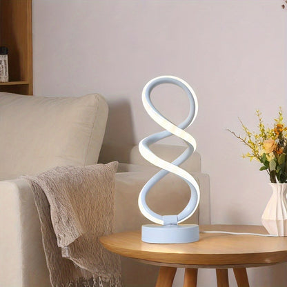 Skorter | SpiraLux - Modern Spiral Table Lamp with Wood Color Settings