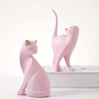 Skorter | Modern Resin Cat Figurine – Nordic Style Decor