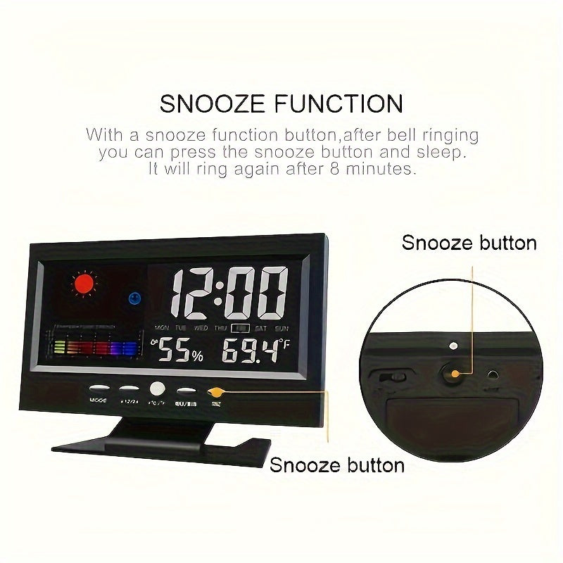 Skorter | SilentTime - Silent Digital Alarm Clock with Temperature & Humidity Display