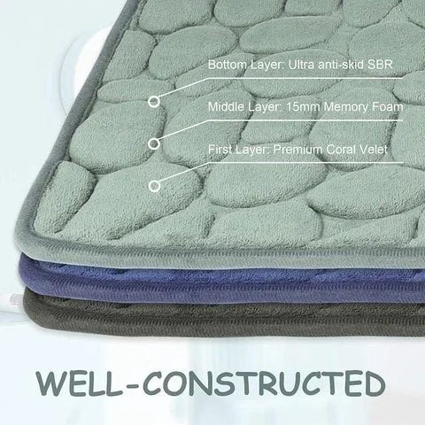 Skorter | Cobblestone Embossed Bathroom Bath Mat