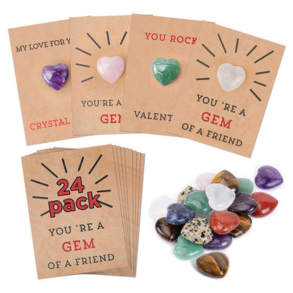 Skorter | 24-pack Valentine's Day cards with heart-shaped crystals