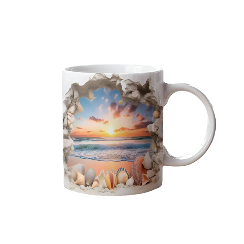 skorter | 3d Ocean Beach Breakthrough Theme Coffee Mug