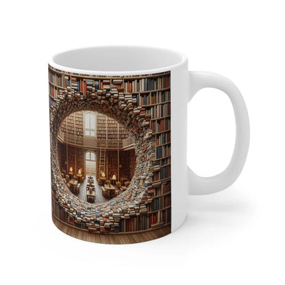 skorter | 3d Bookshelves Library Book Lovers Ceramic Mug