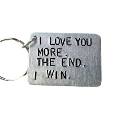 Skorter | "I love you more The end I win" Funny keychain