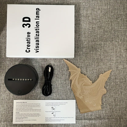 Skorter | DinoLight - 3D Dinosaur Night Light with Touch Control, RGB Light