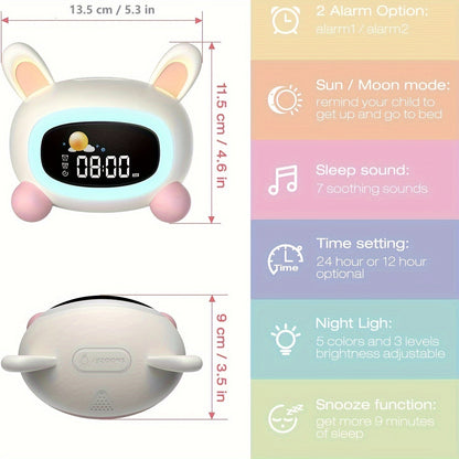 Skorter | BunnyTime - Cute Sleepytime Alarm Clock with Music and Night Light