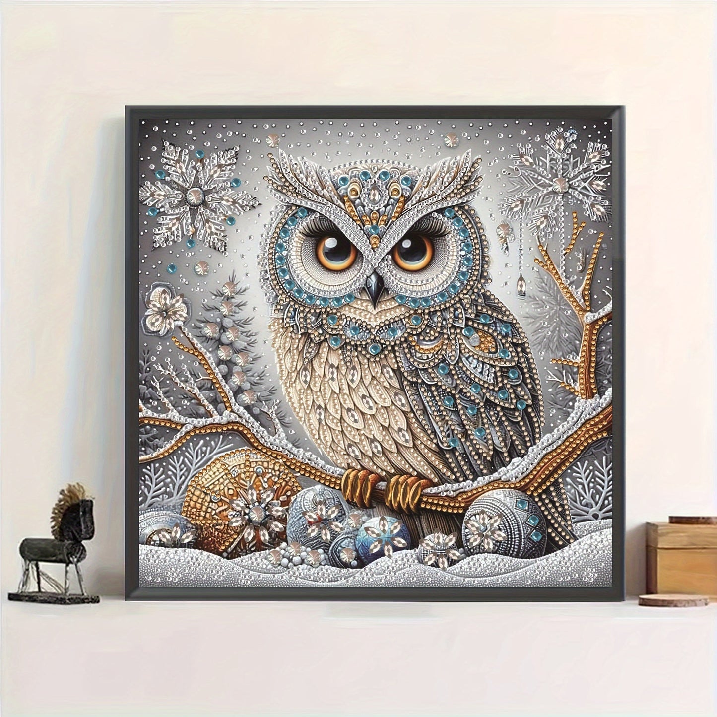 Skorter | 5D Owl Diamond Painting Set - DIY Special Crystal Drill, Handmade Art Gift, Unframed Canvas for Bedroom, Office, Living Room