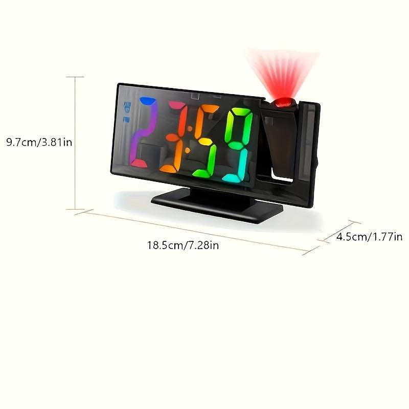Skorter | TimeView - Projector Alarm Clock with Mirror and LED Screen