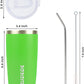 Skørter | 20 oz Insulated Glass With Lid And Straw In Stainless Steel Coffee Tumbler Cup, Green