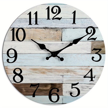 Skorter | Nautical Wall Clock - Silent Round Clock, Blue Theme for Outdoor and Indoor