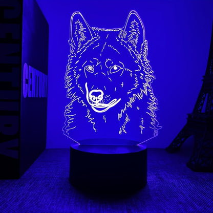 Skorter | WolfLight - 3D Night Lamp with Touch Control and Black Base