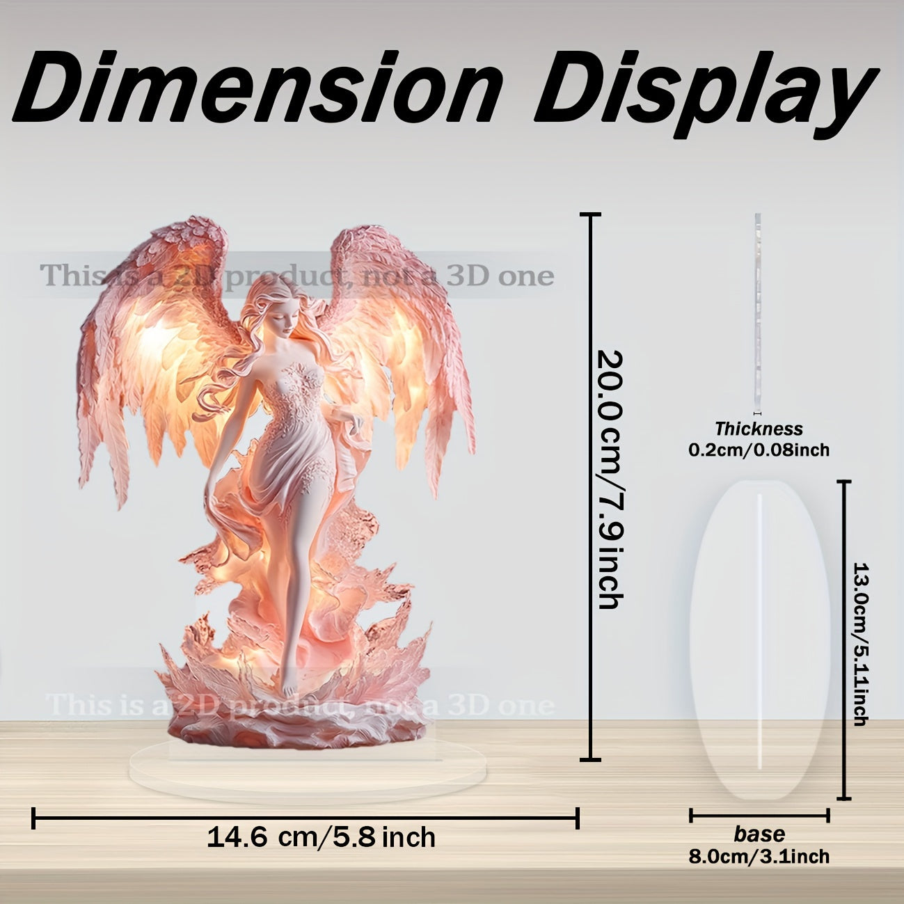 Skorter | AngelGlow - Acrylic Angel Display Table for Table & Home Decoration