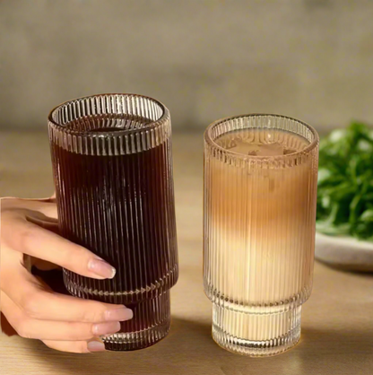 Skorter | 6Pc Ribbed Glasses Black