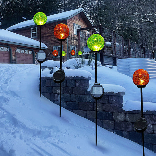 Skorter | Multicolored solar LED crackle ball garden stakes, set of 4