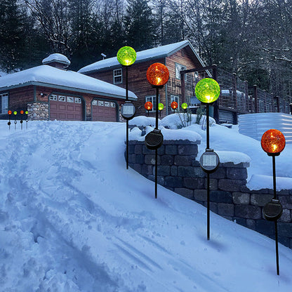 Skorter | Multicolored solar LED crackle ball garden stakes, set of 4