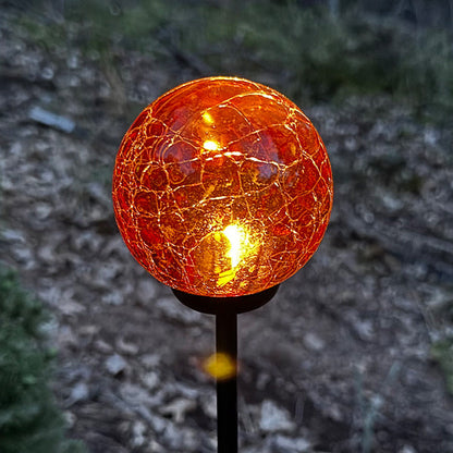 Skorter | Multicolored solar LED crackle ball garden stakes, set of 4