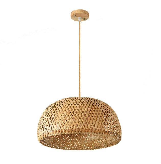 Skorter | Hanging ceiling lamp made of bamboo C │ Handmade lighting from wood and rattan for interior decoration