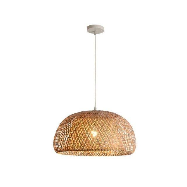 Skorter | Hanging ceiling lamp made of bamboo C │ Handmade lighting from wood and rattan for interior decoration
