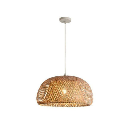 Skorter | Hanging ceiling lamp made of bamboo C │ Handmade lighting from wood and rattan for interior decoration