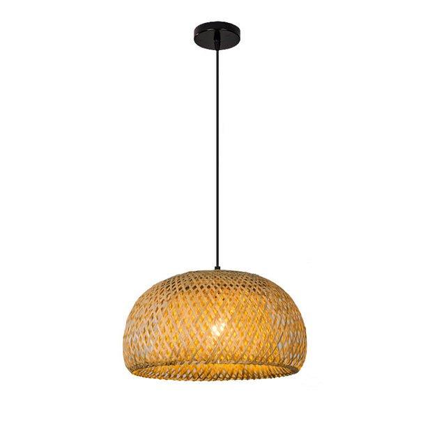 Skorter | Hanging ceiling lamp made of bamboo C │ Handmade lighting from wood and rattan for interior decoration