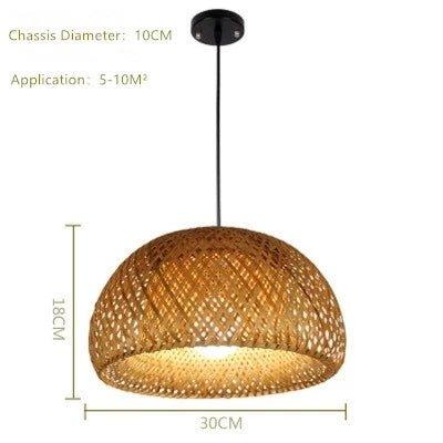 Skorter | Hanging ceiling lamp made of bamboo C │ Handmade lighting from wood and rattan for interior decoration