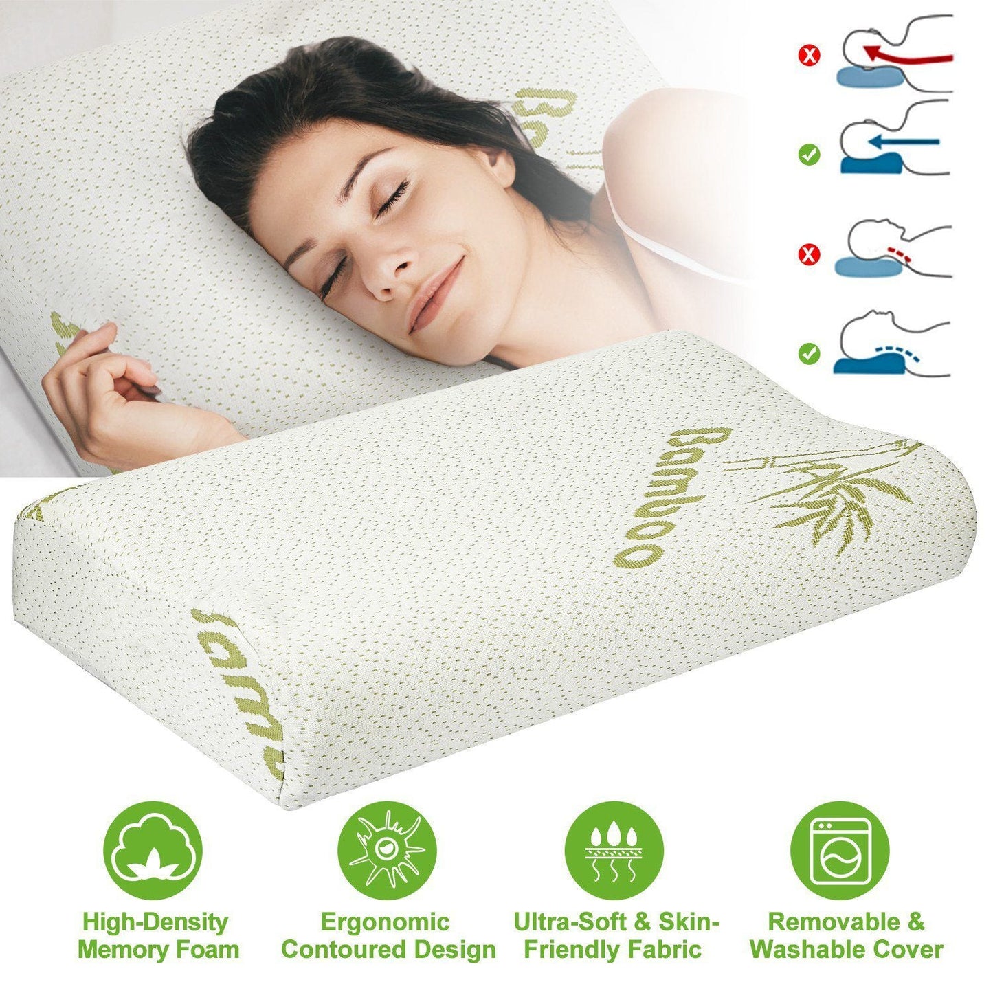 Skorter | Bamboo Memory Foam Sleep Pillow