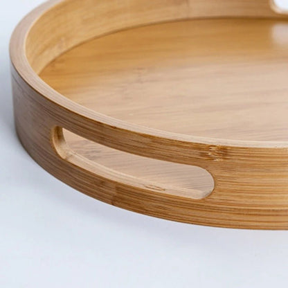 Skorter | Bamboo Tree Round Tray - Handle For Simplicity