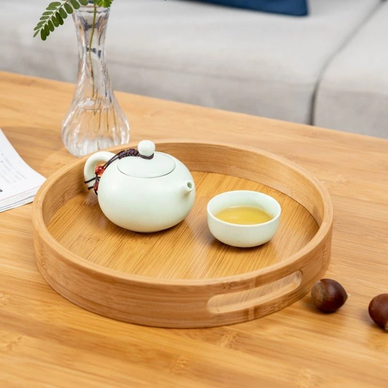 Skorter | Bamboo Tree Round Tray - Handle For Simplicity