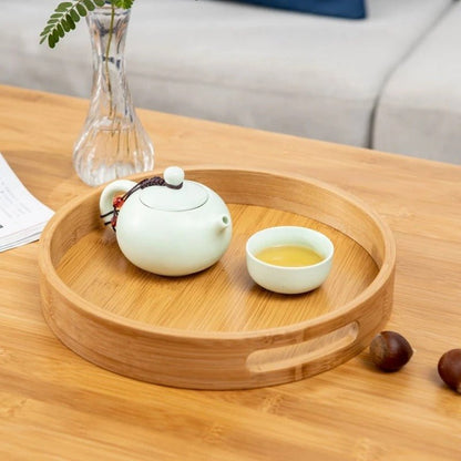 Skorter | Bamboo Tree Round Tray - Handle For Simplicity
