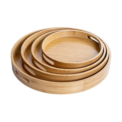 Skorter | Bamboo Tree Round Tray - Handle For Simplicity