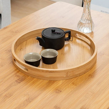 Skorter | Bamboo Tree Round Tray - Handle For Simplicity