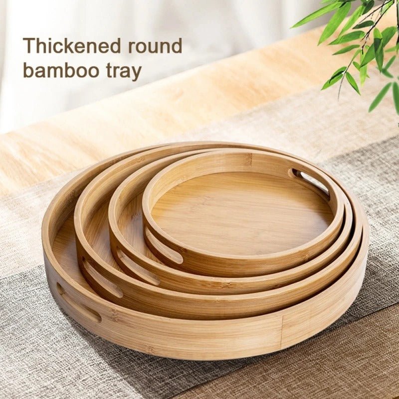 Skorter | Bamboo Tree Round Tray - Handle For Simplicity