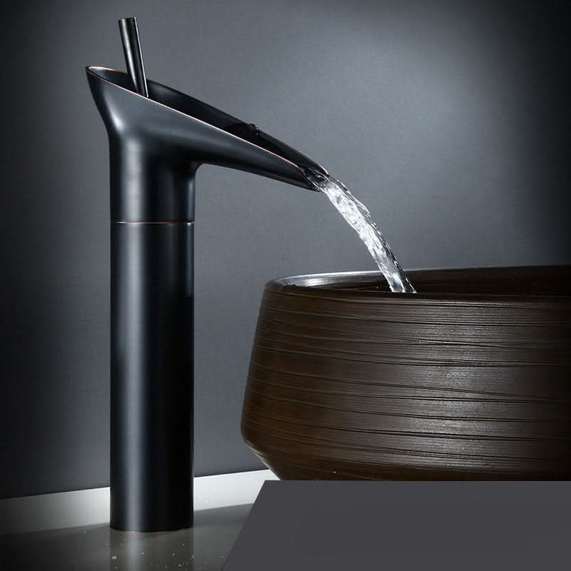 Skorter | Antique Brass Waterfall Bathroom Sink Faucet