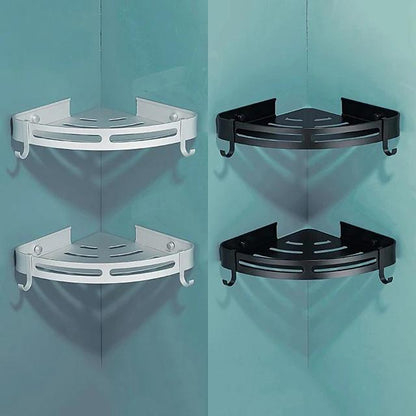 Skorter | Bathroom shelf space Aluminum Wall-mounted Triangle Shower Hook Storage Rack
