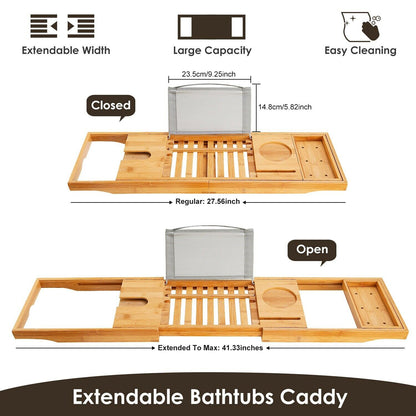Skorter | Bathtub Caddy Tray Made of Bamboo