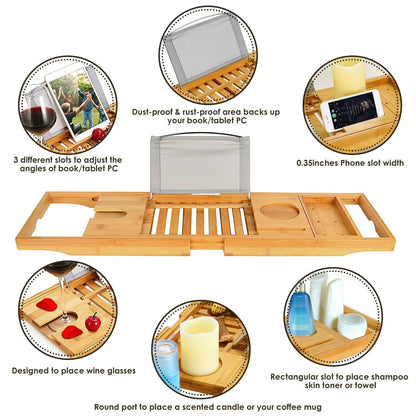 Skorter | Bathtub Caddy Tray Made of Bamboo