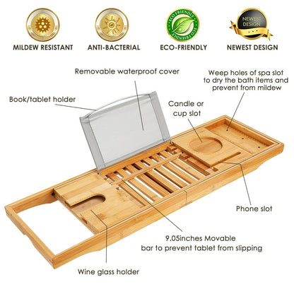 Skorter | Bathtub Caddy Tray Made of Bamboo