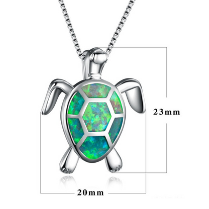 Skorter | Blue Opal Sea Turtle Necklace