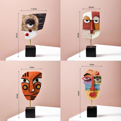 Skorter | Abstract Pop Art Face Home Sculpture