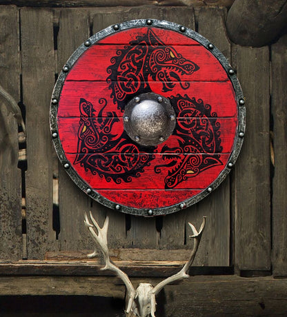 Skorter | Eivor Valhalla Raven Battle Damaged Viking Wooden Shield 30CM