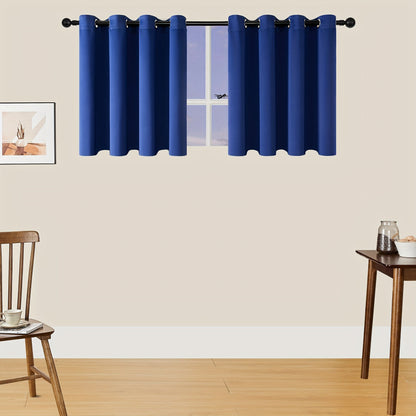 Skorter | Blackout Curtains - 2 Pieces Modern Polyester Curtains with Thermal Insulation and Rings