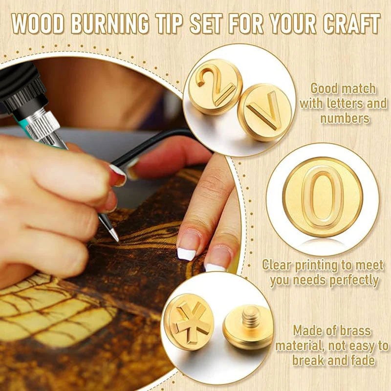 Skorter | 26 Letters Copper Mold —DIY Wood Burning/Carving Set